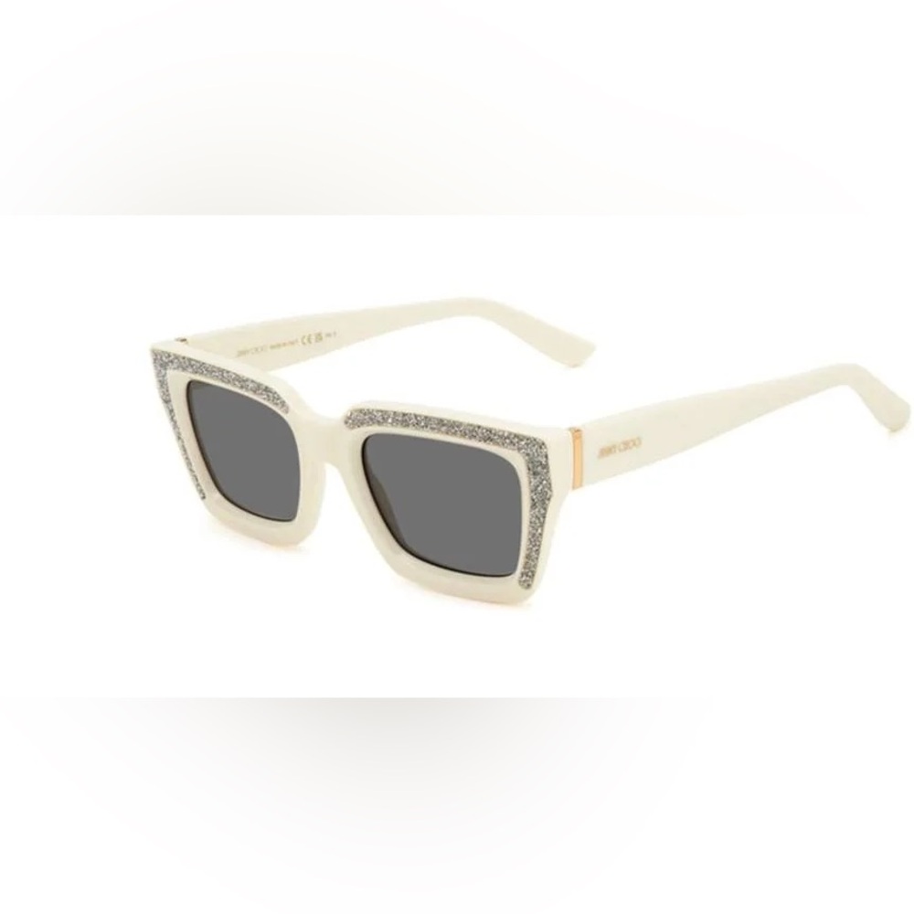 Jimmy Choo White and Silver Sunglasses